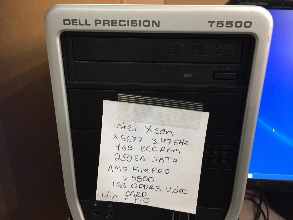 Dell Precision T5500 Intel Xeon 3.47GHz 4GB 250GB Win 7 Pro WorkStation Computer + Monitor