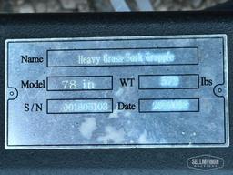 Unused 2024 Great Bear 78in Root Grapple Rake Skid Steer Attachment [YARD 2]
