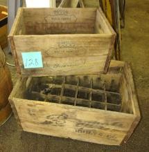 ANTIQUE WOODEN ADVERTISING CRATES "AS IS" - PICK UP ONLY