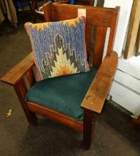 ARTS & CRAFTS MISSON STYLE OAK CHAIR - PICK UP ONLY