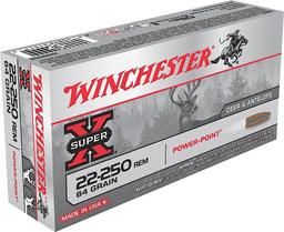Winchester Ammo X222502 Super X 22250 Rem 64 gr Power Point 20 Per Box