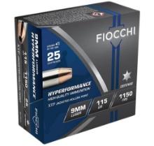 Fiocchi 9XTP25 Hyperformance Defense 9mm Luger 115 gr Hornady XTP Hollow Point 25 Per Box