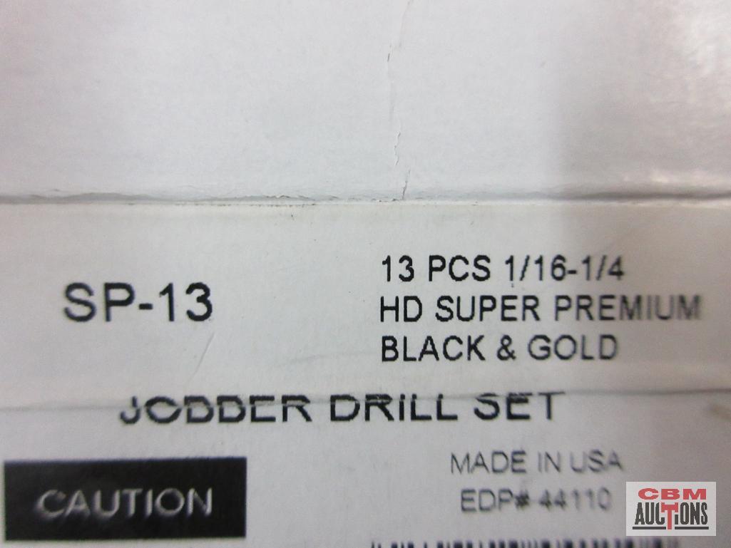 Norseman 44110 SP-13 13pcs Heavy Duty Super Premium Black & Gold Jodder Drill Bit Set (1/16" - 1/4")
