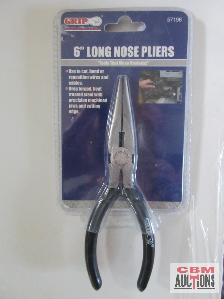 Grip 57196 6" Long Nose Pliers Grip 61128 5pc 8" Pin Punch Set... Scraper...