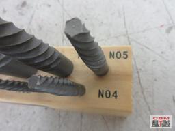 HIT 18-SE9 9 Piece Screw Extractor Set w/ Wooden Storage Holder Sizes: No.1 - No.9