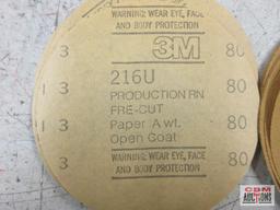 3M 01043 Production Fre-Cut Gold Paper Discs 80-A Grit 6" x NH - Box of 100 (+/-)