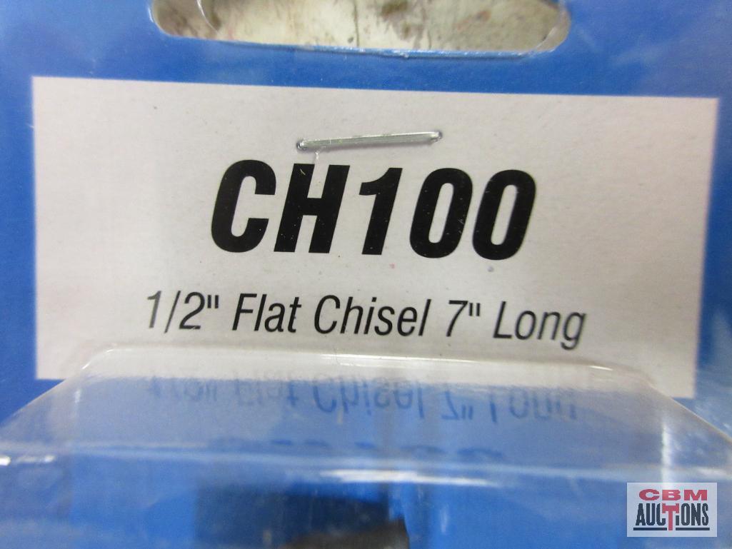 Grey Pneumatic CH100 1/2" Flat Chisel 7" Long .401 Shank CH101 5/8" Flat Chisel .7" Long 401 Shank