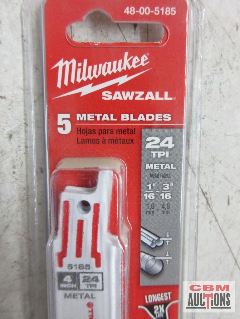 Milwaukee 48-00-5185 4" Sawzall Blade 24 TPI Thin Kerf Milwaukee 48-00-5706 9" Sawzall Blade 7/11