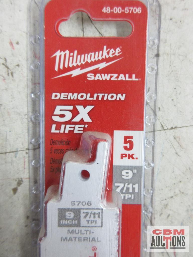 Milwaukee 48-00-5185 4" Sawzall Blade 24 TPI Thin Kerf Milwaukee 48-00-5706 9" Sawzall Blade 7/11