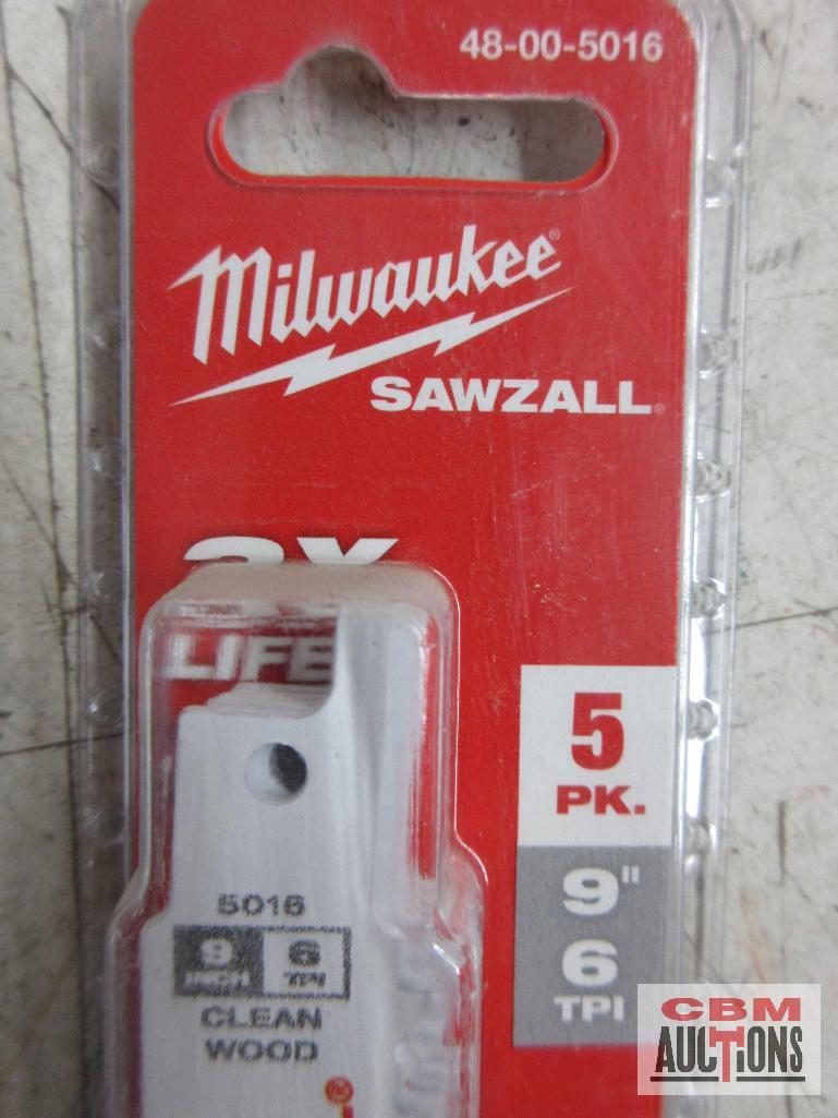Milwaukee 48-00-5041 Wood Bi-Metal Sawzall Baldes 4/6 TPI Clean Wood... Milwaukee 48-00-5026 9"