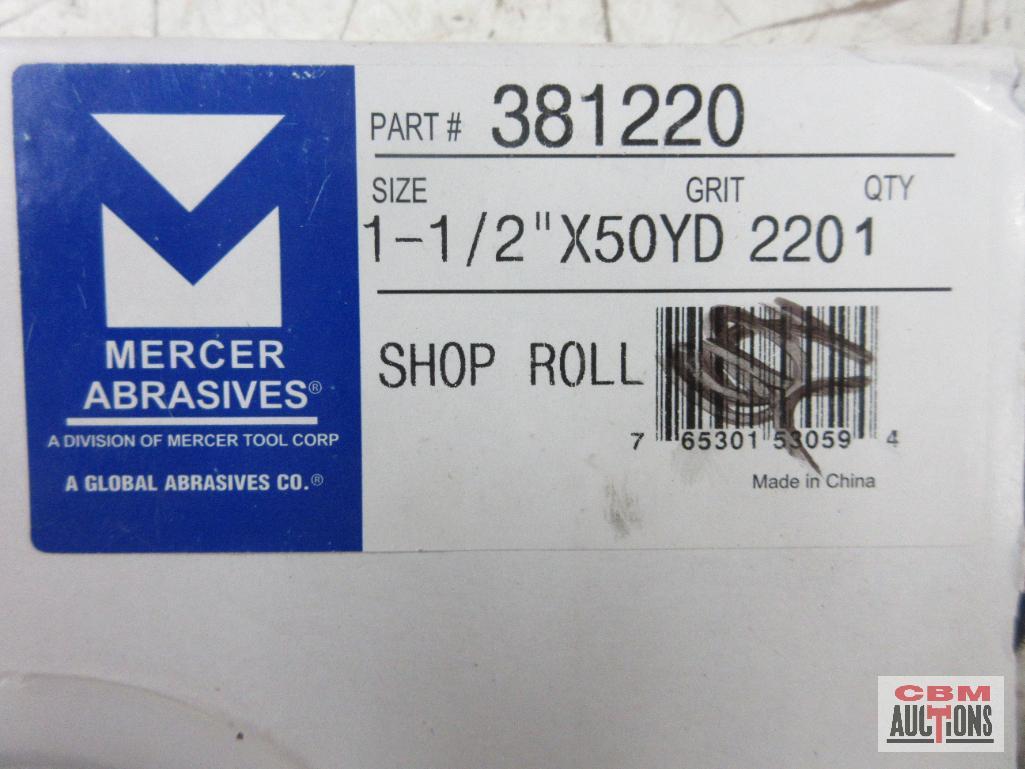 Mercer Abrasives 381220 1-1/2" x 50yd, 220 Grit Emery Shop Roll - Set of 2