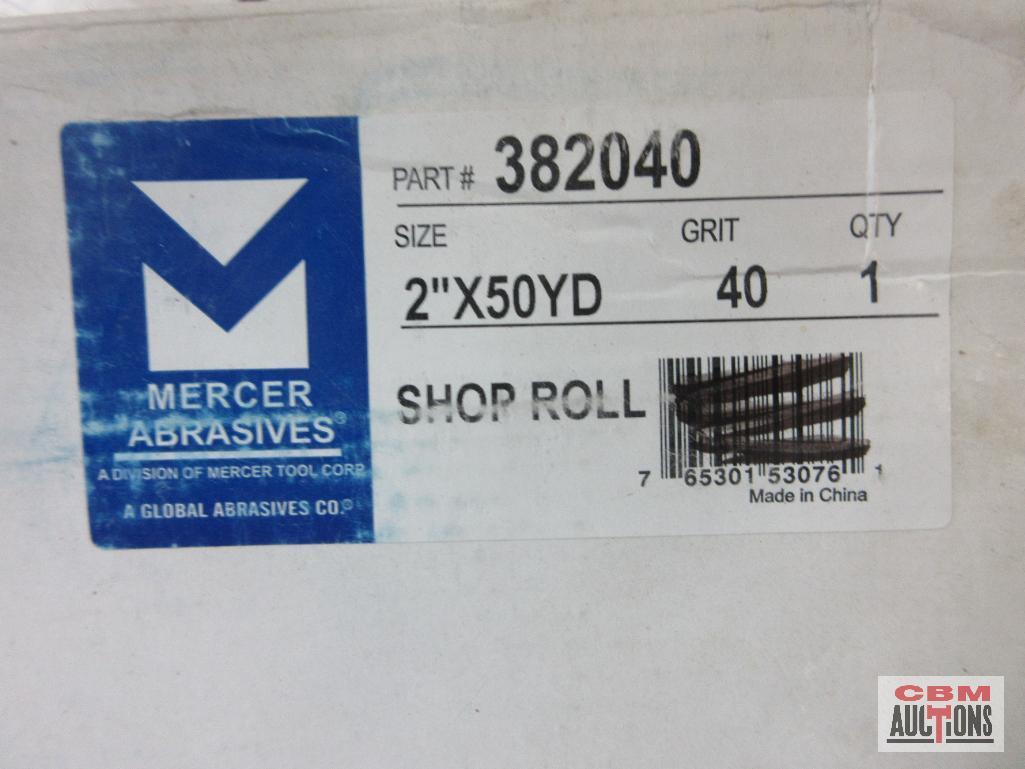 Mercer Abrasive 382040 2" x 50yd, 40 Grit Emery Shop Roll - Set of 2