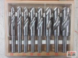 American Tool Exchange 32135 8pc Silver Demping Drill Set (9/16" - 1") w/ Wooden Storage Case