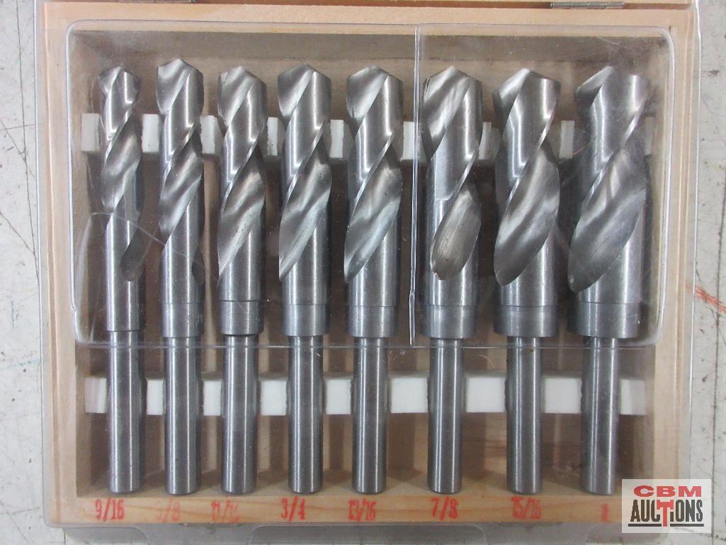 American Tool Exchange 32135 8pc Silver Demping Drill Set (9/16" - 1") w/ Wooden Storage Case