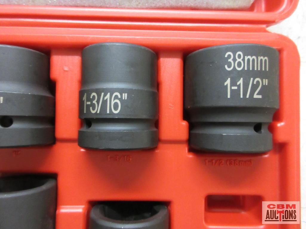King 0660-1 10pc 1" Drive Impact Socket Set w/ Molded Storage Case 15/16" (24mm) 7/8" 13/16" (21mm)
