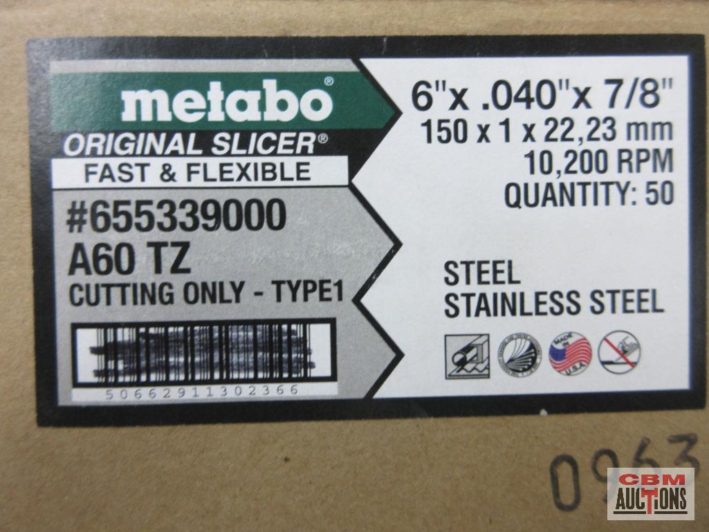 Metabo 65533900 A60 TZ Cutting - Type-1 4" x .040' x 7/8" Stainless Steel Cutting Wheels- 50 (+/-)