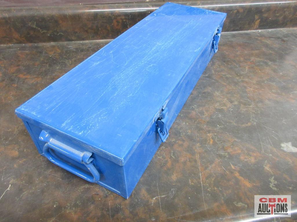 Grey Pneumatic Blue Metal Tool Box 21" x 7" x 4.5"