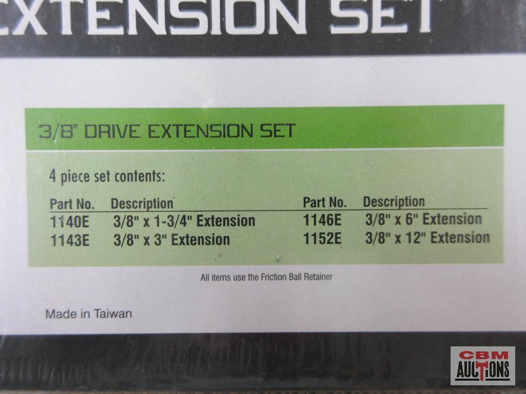 Grey Pneumatic 1104E 4pc 3/8" Drive Extension Set w/ Molded Storage Case... 3/8" x 1-3/4" Extension.