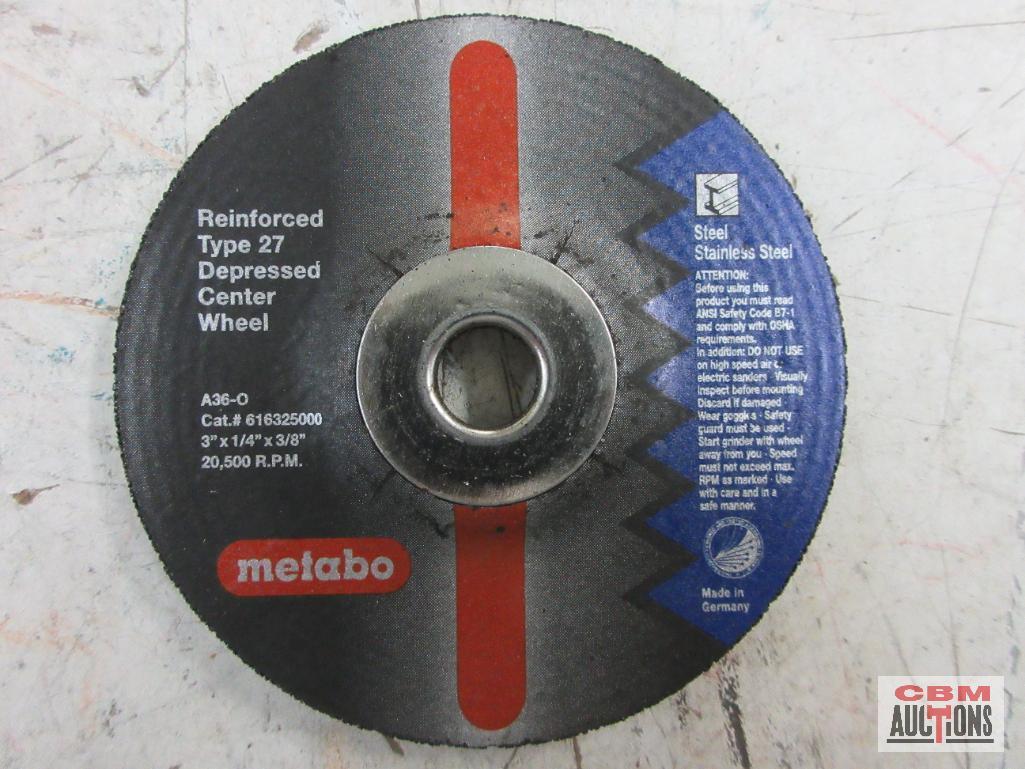 Metabo Abrasives 16325 Steel/Stainless Steel 3" x 1/4" x3/8" A36-0 Grinding Wheel - Set of 25 (+/-)