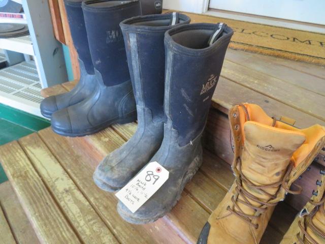 Muck Boots (10.5 & 11.5 size); Workboots (9.5 size)