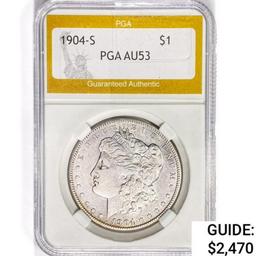 1904-S Morgan Silver Dollar PGA AU53