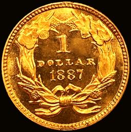 1887 Rare Gold Dollar GEM PROOF CAM