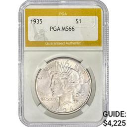 1935 Silver Peace Dollar PGA MS66