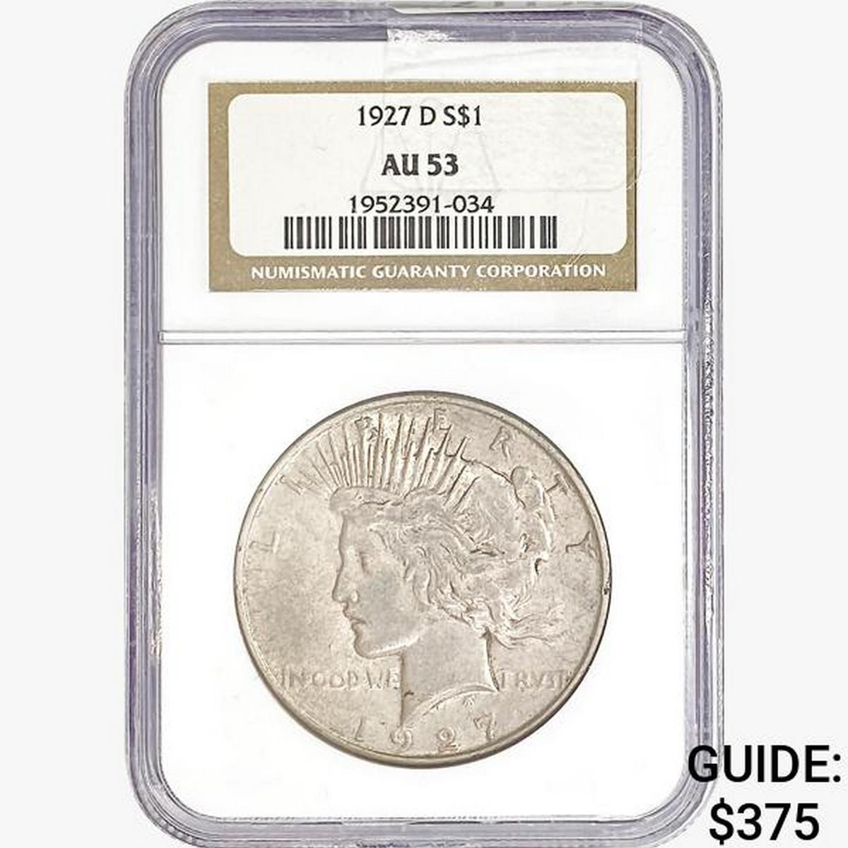 1927-D Silver Peace Dollar NGC AU53