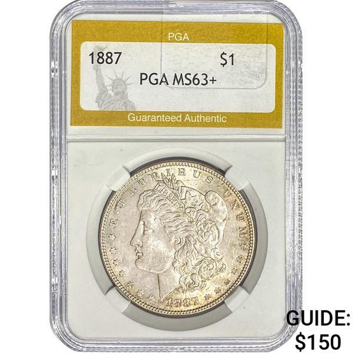 1887 Morgan Silver Dollar PGA MS63+