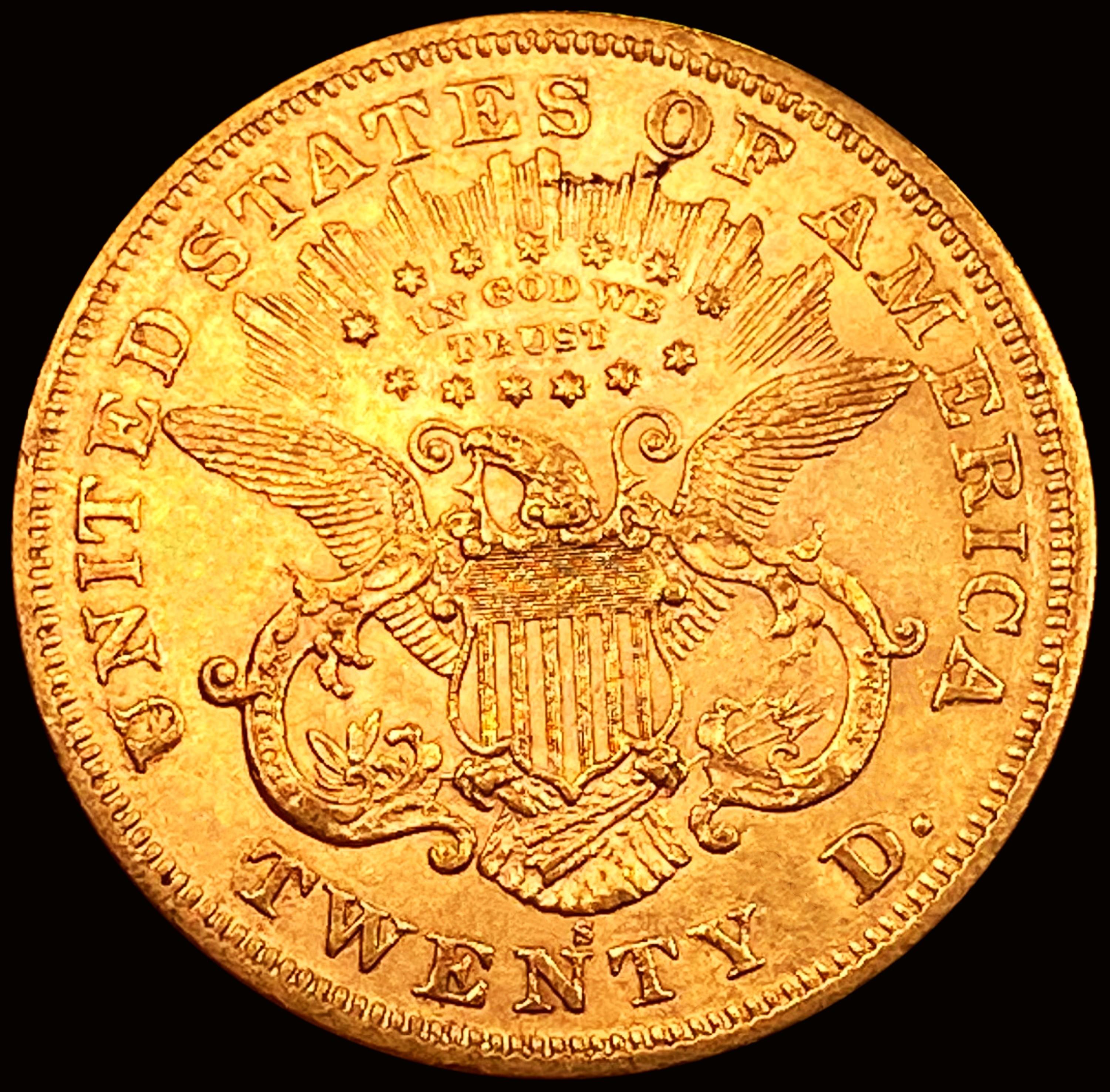 1876-S $20 Gold Double Eagle UNCIRCULATED