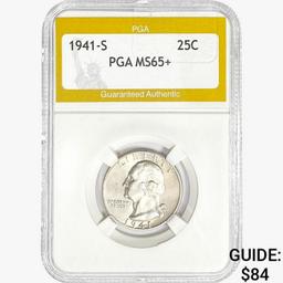 1941-S Washington Silver Quarter PGA MS65+