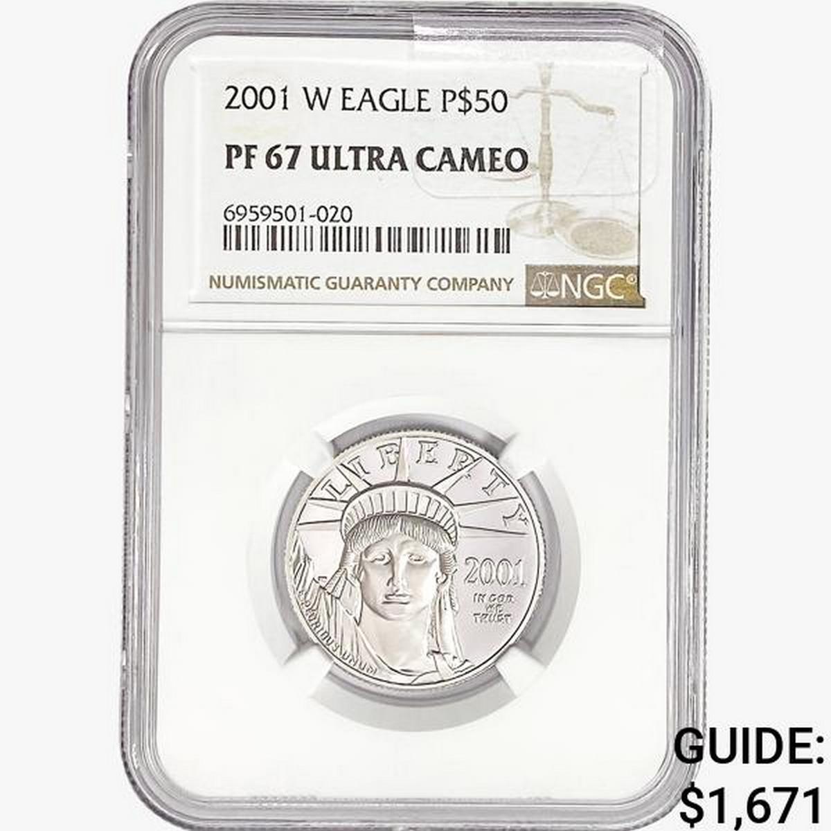 2001-W $50 1/2oz. Plat Eagle NGC PF67 UC