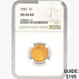 1952 Wheat Cent NGC MS66 RD