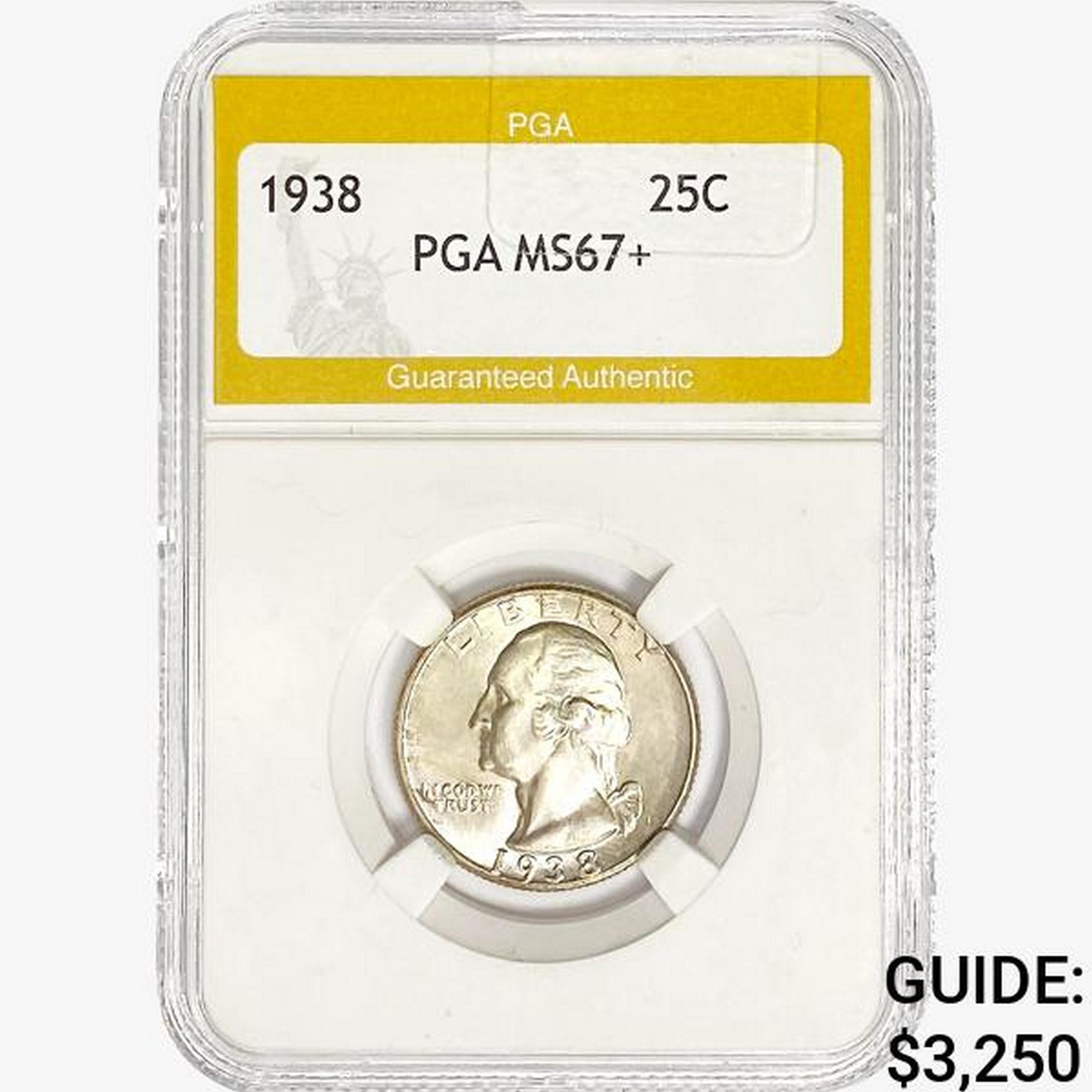 1938 Washington Silver Quarter PGA MS67+