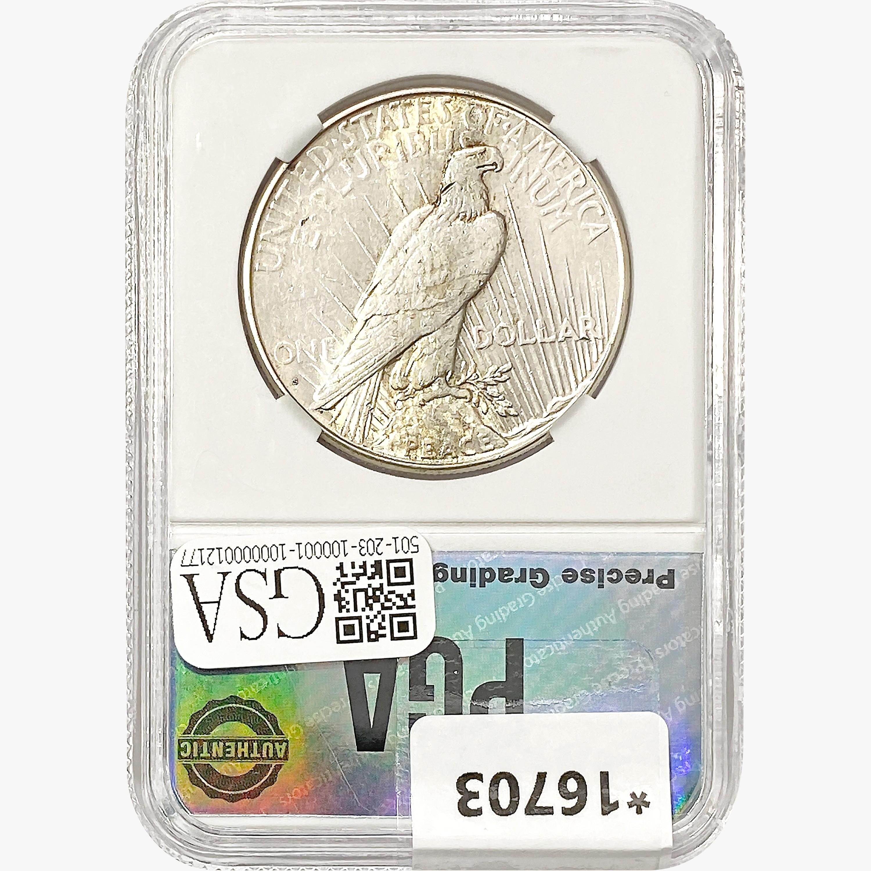 1927-S Silver Peace Dollar PGA MS61