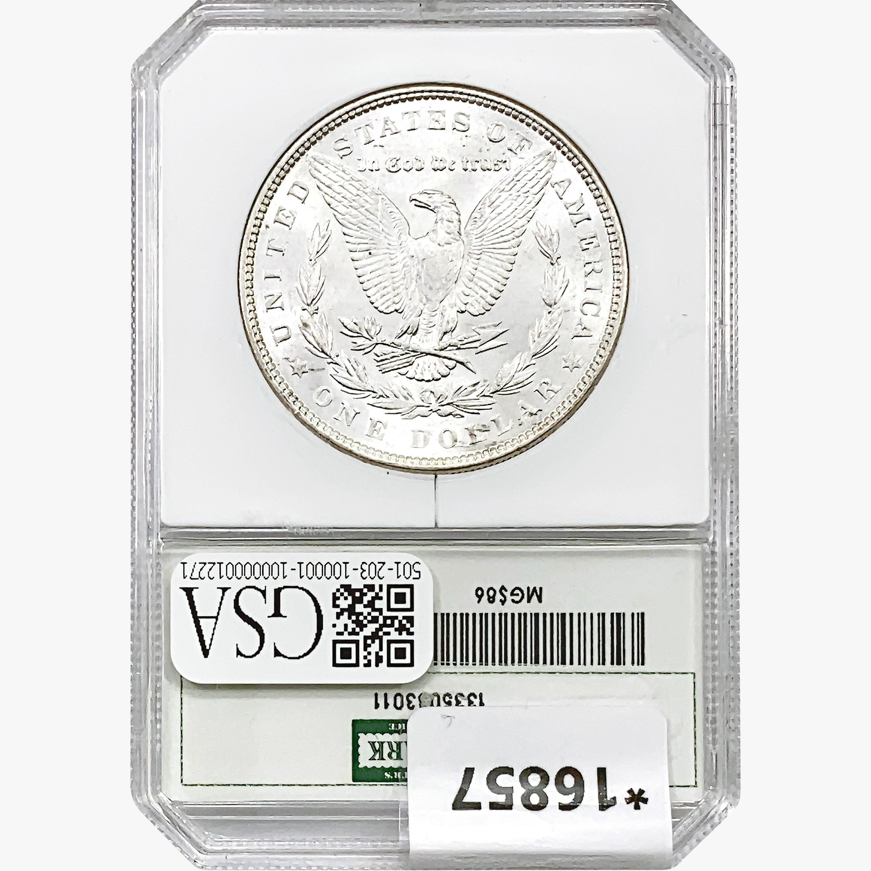 1886 Morgan Silver Dollar Hallmark MS62