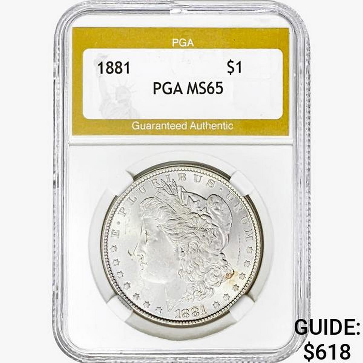 1881 Morgan Silver Dollar PGA MS65