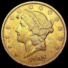 1902-S $20 Gold Double Eagle LIGHTLY CIRCULATED