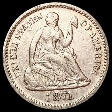 1871 Seated Liberty Half Dime CLOSELY UNCIRCULATED