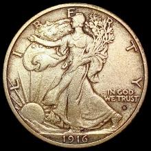 1916-D Walking Liberty Half Dollar NEARLY UNCIRCUL