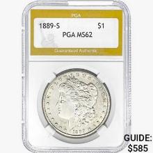 1889-S Morgan Silver Dollar PGA MS62