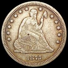 1877-CC Seated Liberty Quarter CLOSELY UNCIRCULATE