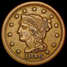 1846 Braided Hair Cent CLOSELY UNCIRCULATED