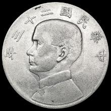 1935 China Silver Yuan 'Fat Man Dollar' CLOSELY UN