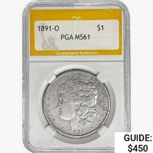 1891-O Morgan Silver Dollar PGA MS61