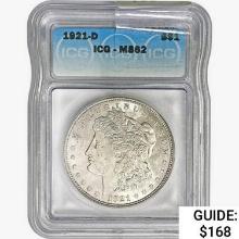 1921-D Morgan Silver Dollar ICG MS62