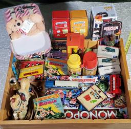 Steiff Travel Bear, Garbage Pail Kids, Vintage Comic Movie Reels, Doll House Furniture, and Other
