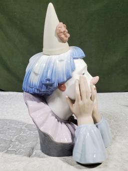 Clown Collectibles with Lladro Bust and Dancing Unicycle Clown Toy