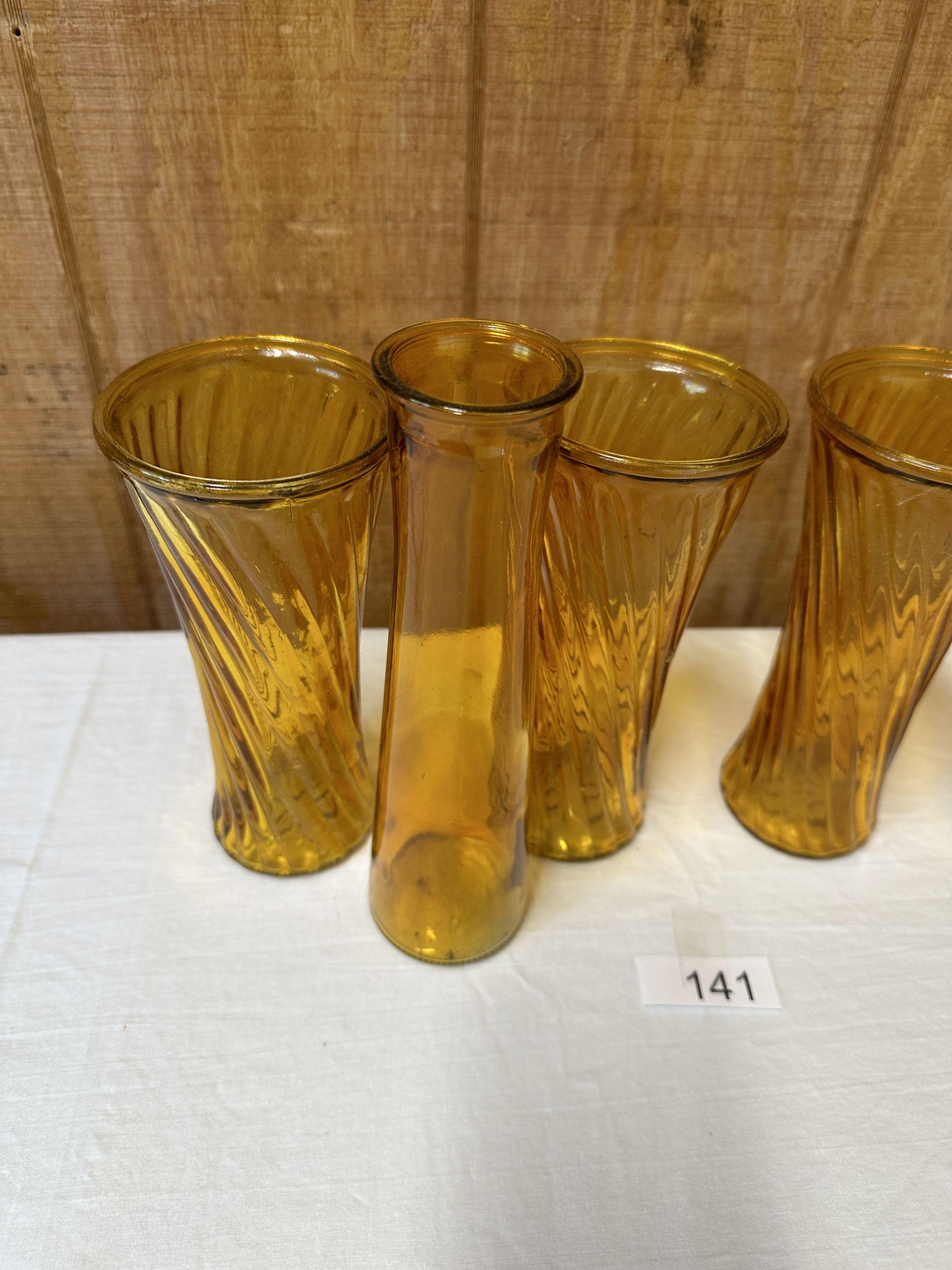 Box Lot/Yellow Colored Vases