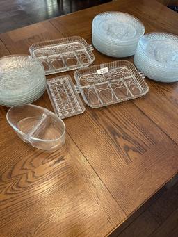 Box Lot/Glass Plates, Serving Dishes, ETC